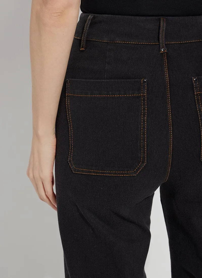 Erin High Waist Wide Leg Denim | Black