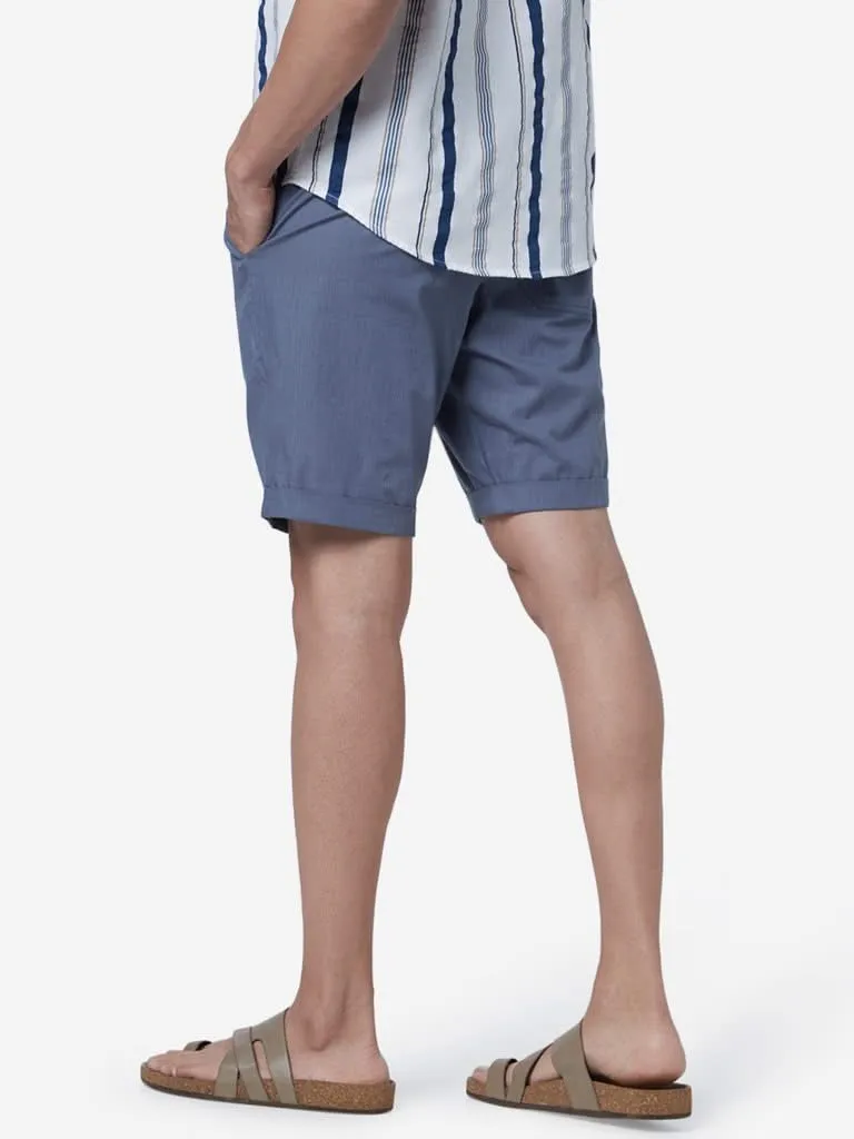 ETA Indigo Slim Fit Pure Cotton Shorts