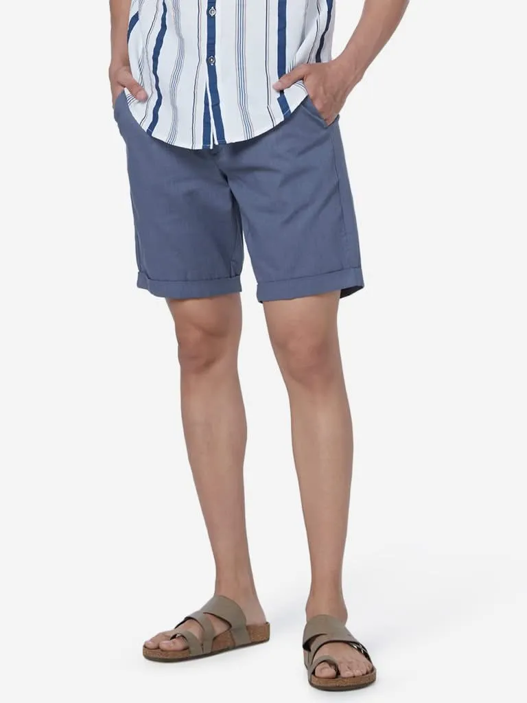 ETA Indigo Slim Fit Pure Cotton Shorts