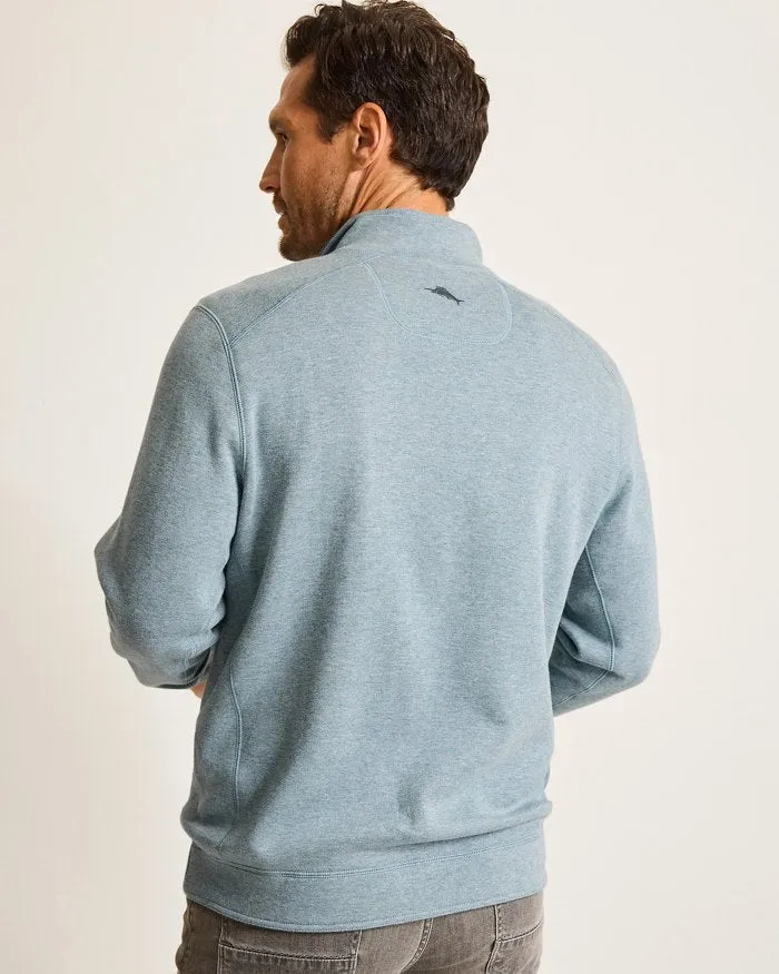 Flip Coast Reversible Snap Mock Sweatshirt in Dark Twilight Blue Heather by Tommy Bahama