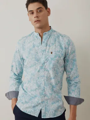 Floral Printed Chinese Shirt