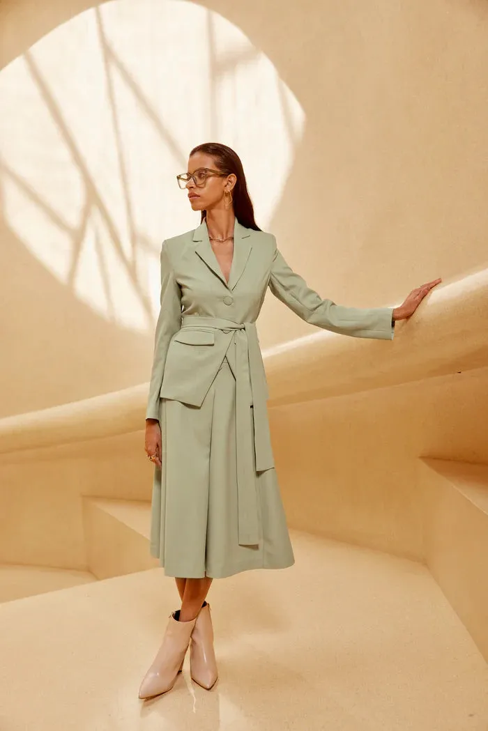 Formal Women's Belted Tailored Blazer