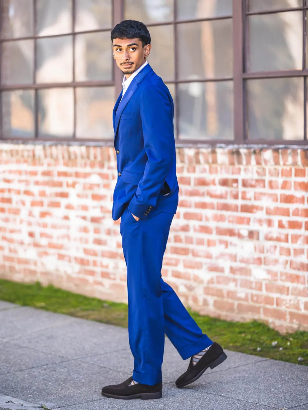 French Blue Travel Suit