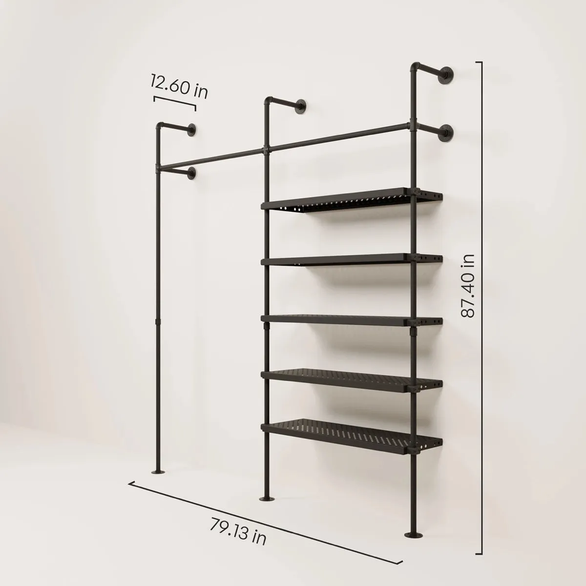 FRIDA METAL – Clothes rail with metal shelves | clothes rail metal shelves