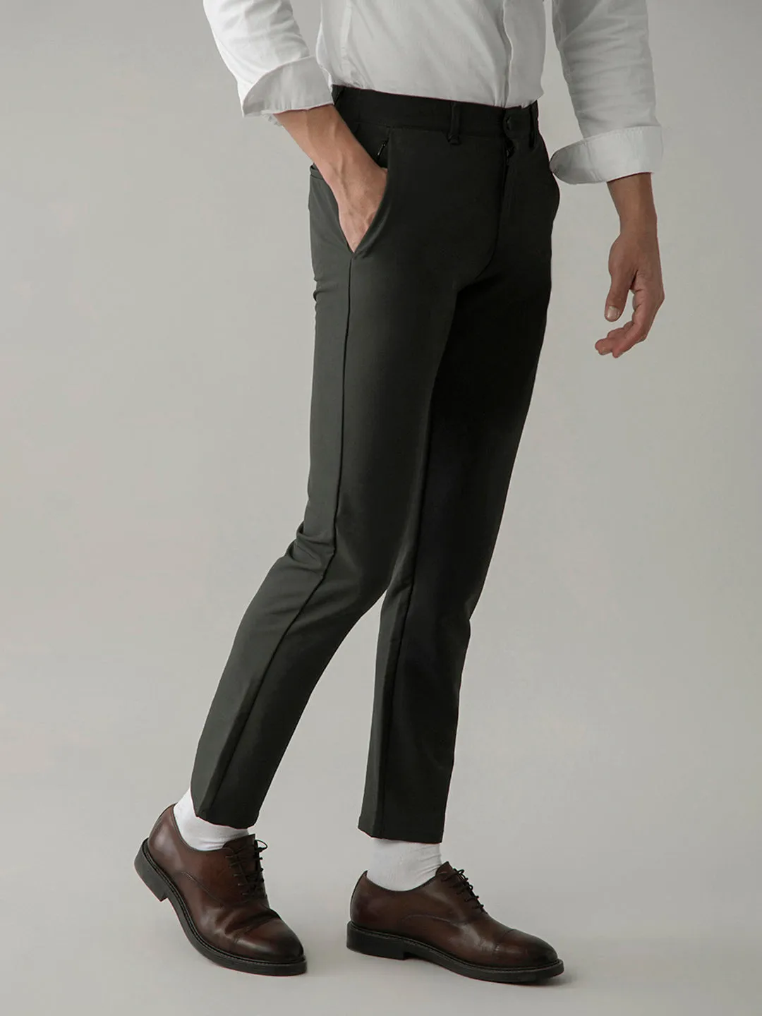 Green Plain Smart Trouser