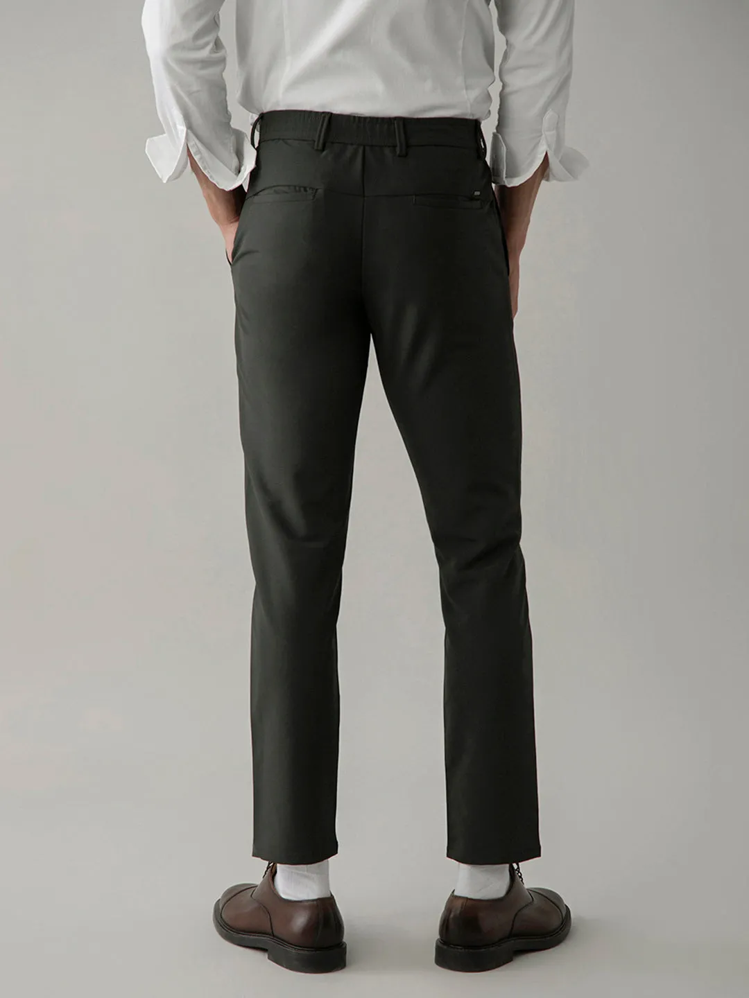 Green Plain Smart Trouser