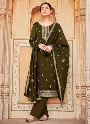 Green Traditional Embroidery Salwar Kameez