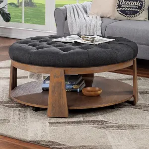 GUIS Round Coffee Table, Dark Gray