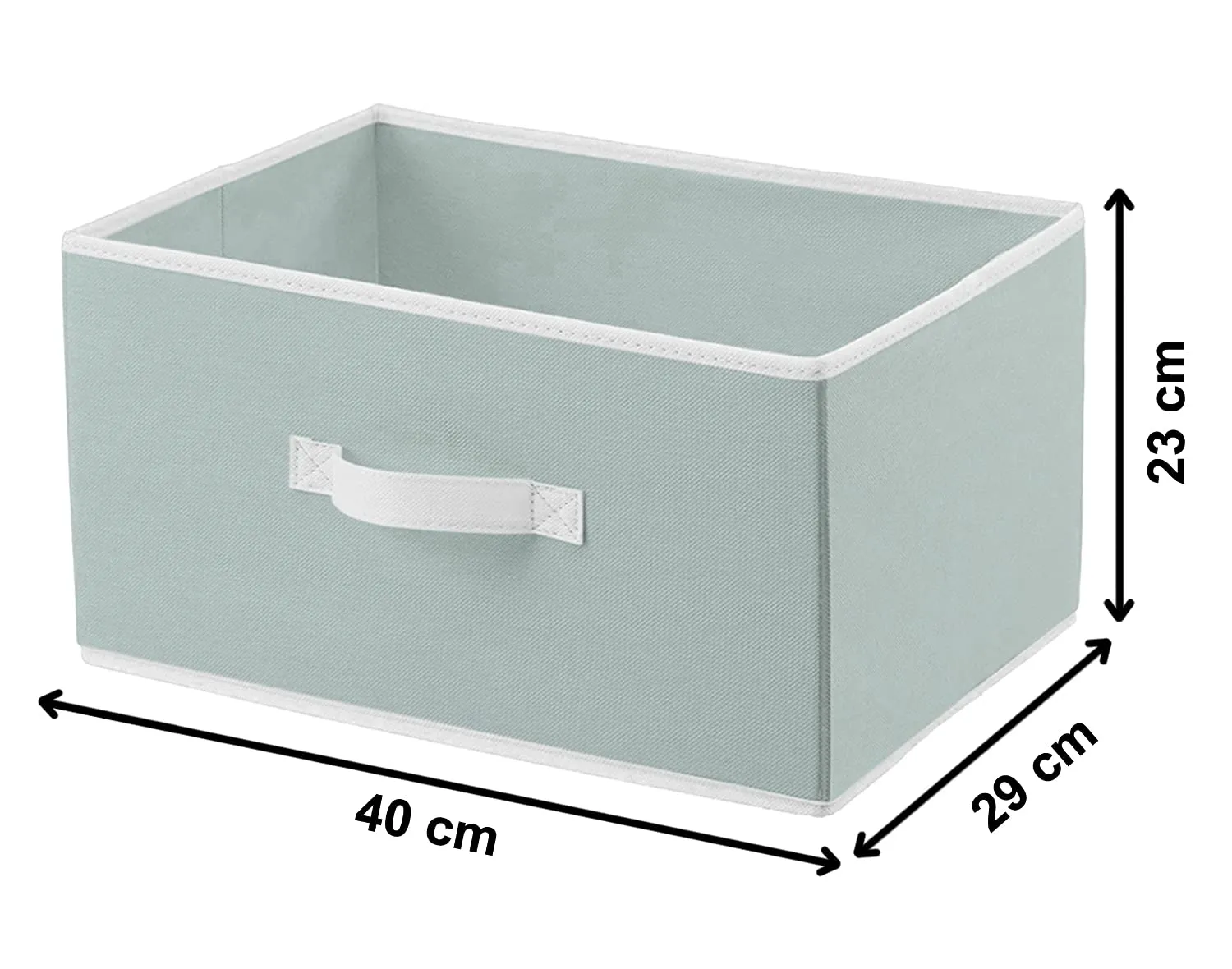 Heart Home Multipurposes Rectangular Flodable Storage Box|Drawer Storage and Cloth Organizer|Durable Handle|Size 40 x 29 x 23 (Grey)-HS40HEARTH23892, Non-woven