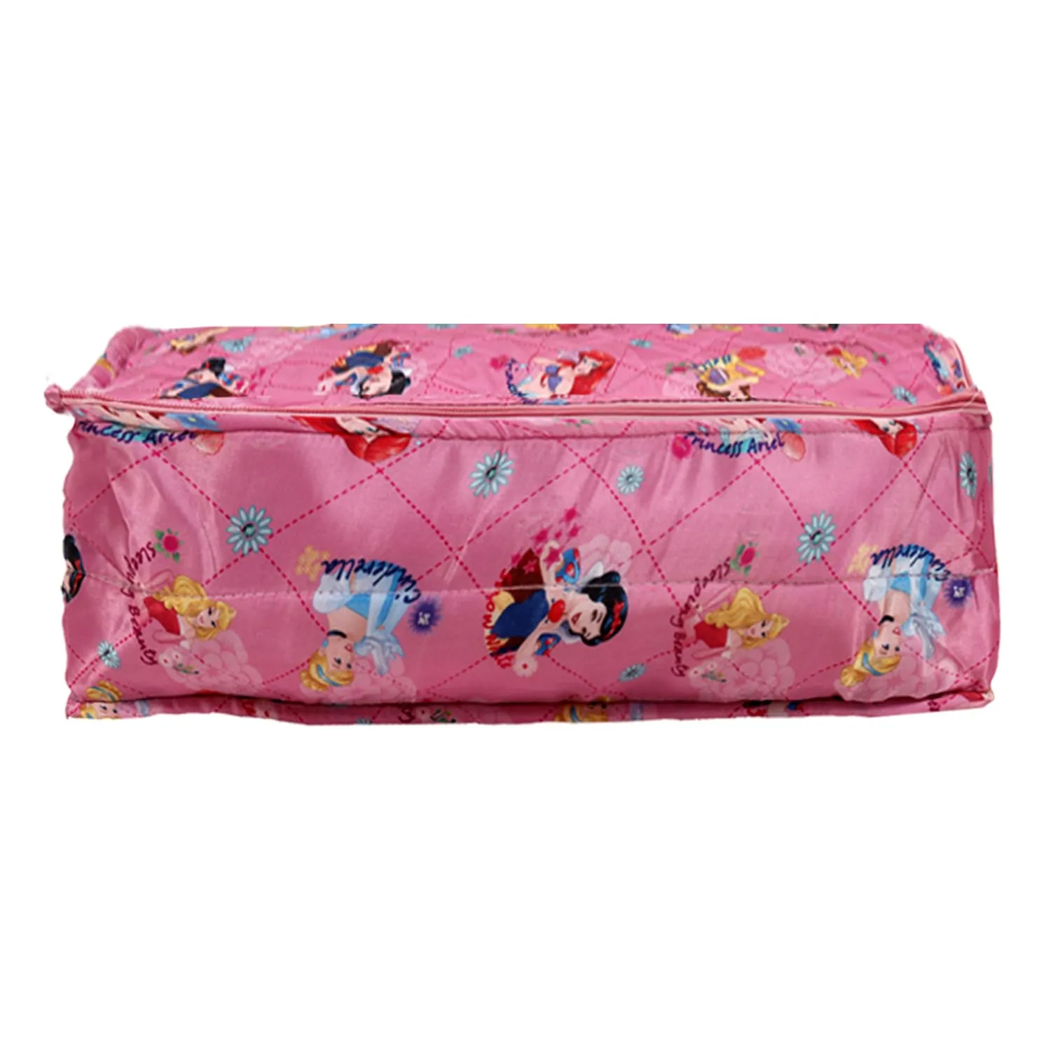 Heart Home Saree Cover | Disney Princess Satin Saree Cover | Wardrobe Saree Organizer | Flappable Saree Cover | Storage Organizer Bag | Pink