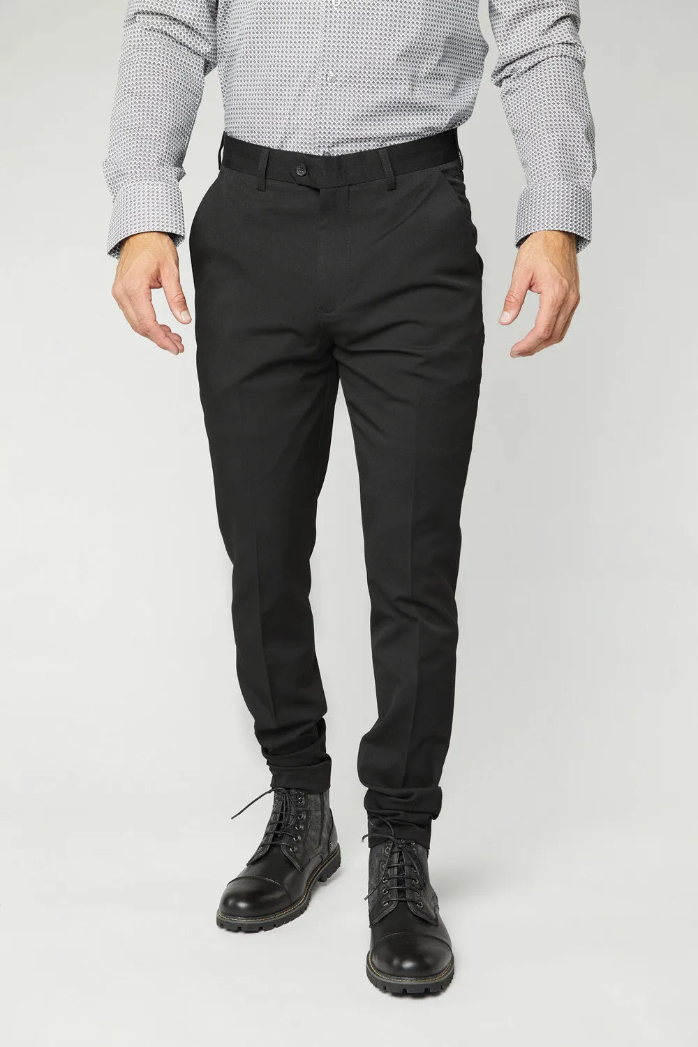 Heath Men's Black Super Slim Dress Pants