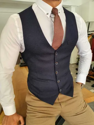 HolloMen BELLINGHAM NAVY BLUE VEST