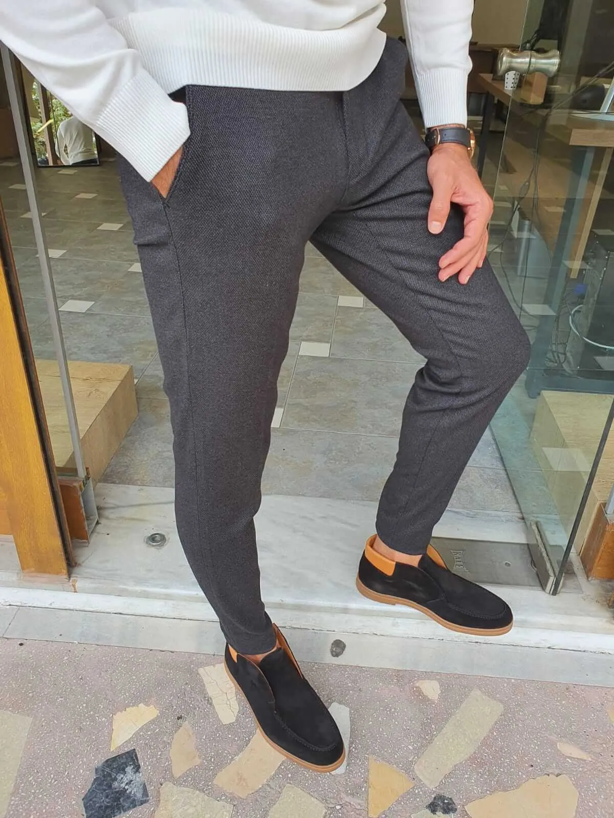 HolloMen SlimFit Black Pants