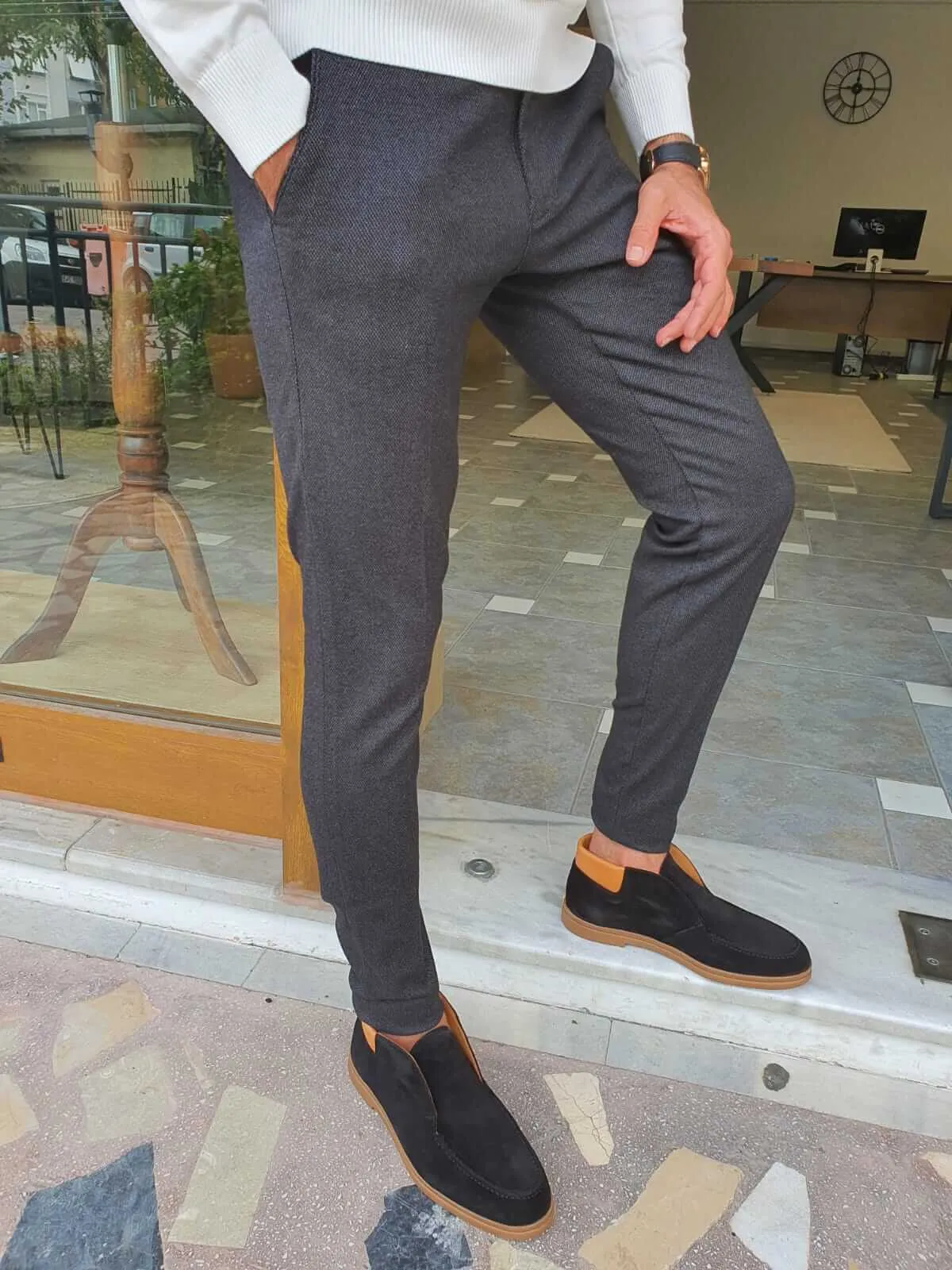 HolloMen SlimFit Black Pants