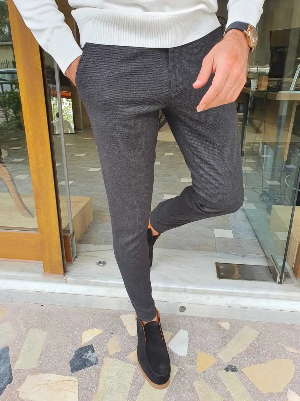 HolloMen SlimFit Black Pants