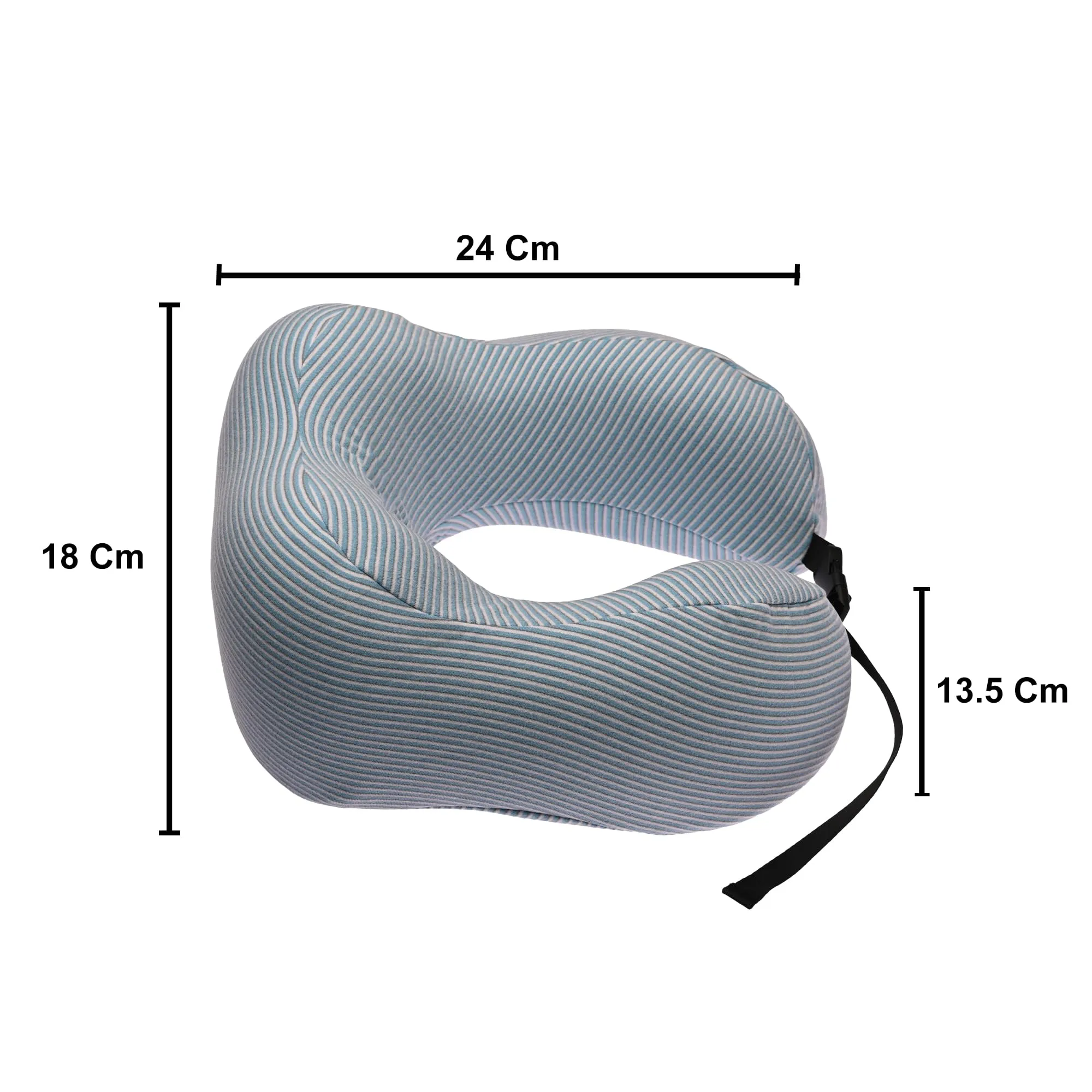 Homestic Soft Microfiber U Shaped Semicircular & Portable Sleeping Neck Pillow for Pain & Headrest | Neck Rest for Travel | Neck Band Supporter for Men's & Women's | U23052, Blue