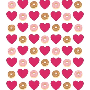 I Heart Donuts Printed Backdrop