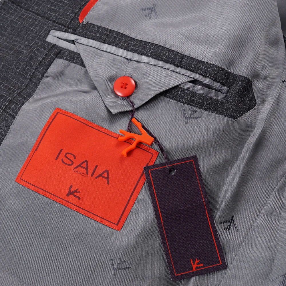 Isaia Gray Check Super 140s Wool Suit