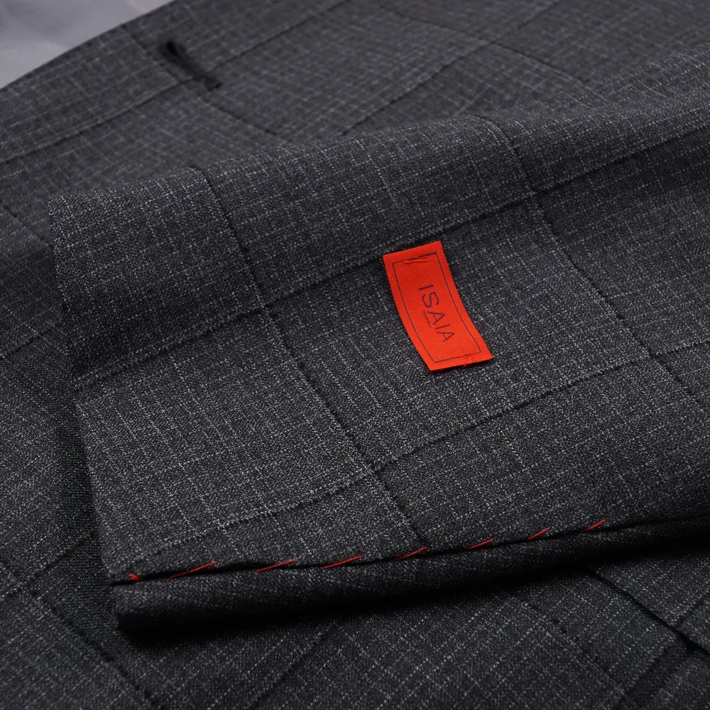 Isaia Gray Check Super 140s Wool Suit