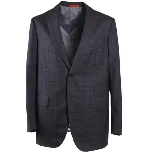 Isaia Gray Check Super 140s Wool Suit