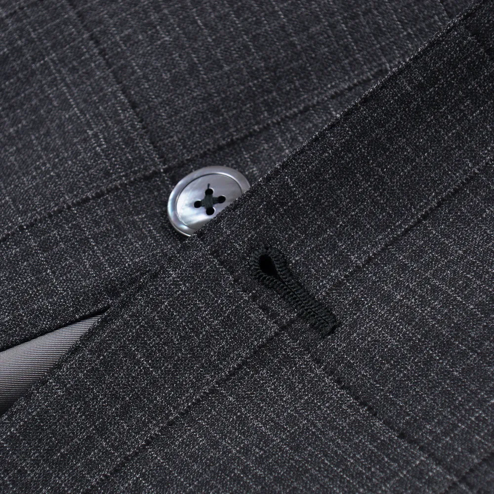 Isaia Gray Check Super 140s Wool Suit