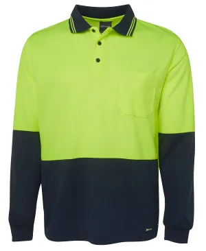 JBs Wear Mens Core 2Tone Hi Vis LS Trad Polo