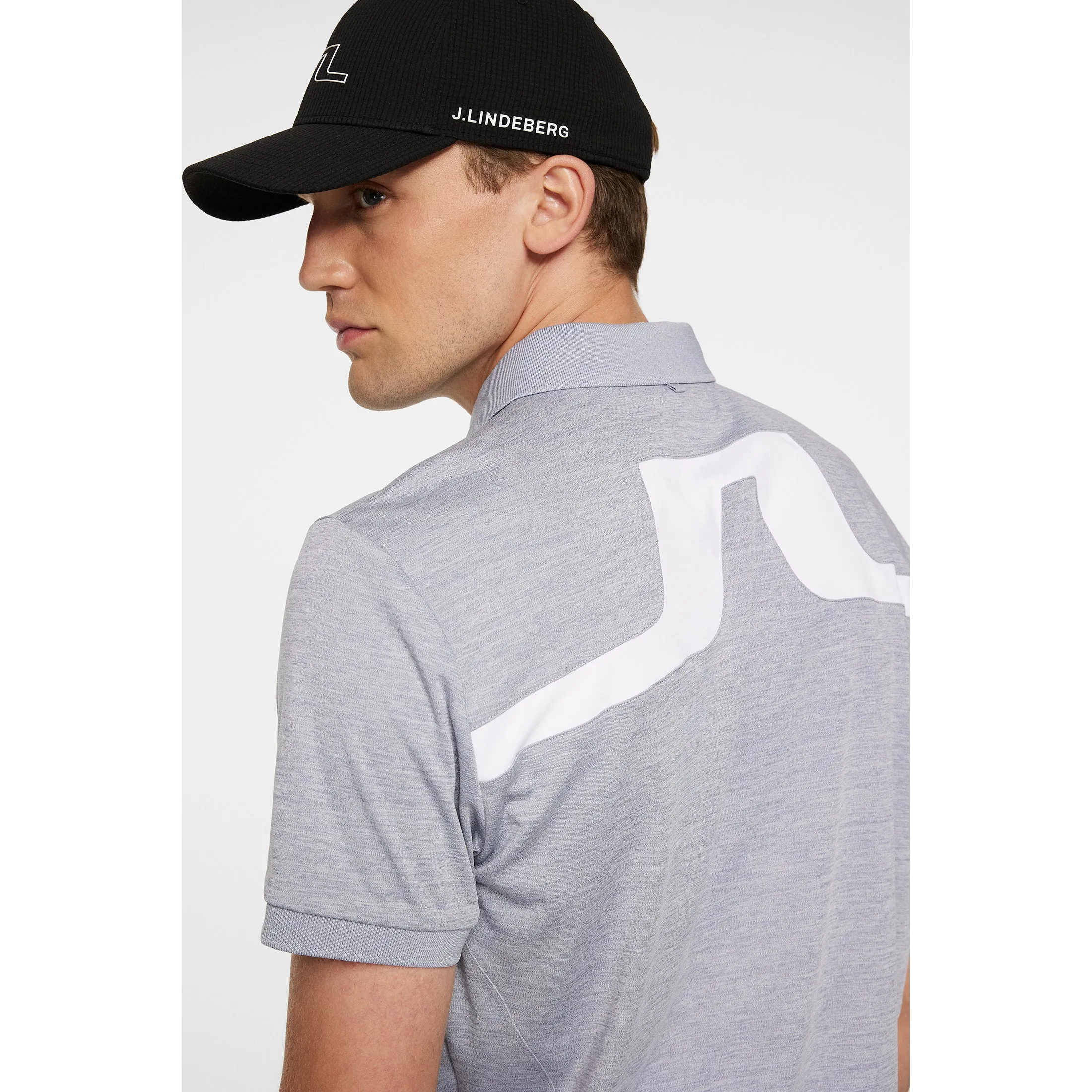 J.Lindeberg KV Regular Fit Golf Shirt - Medium Grey Melange