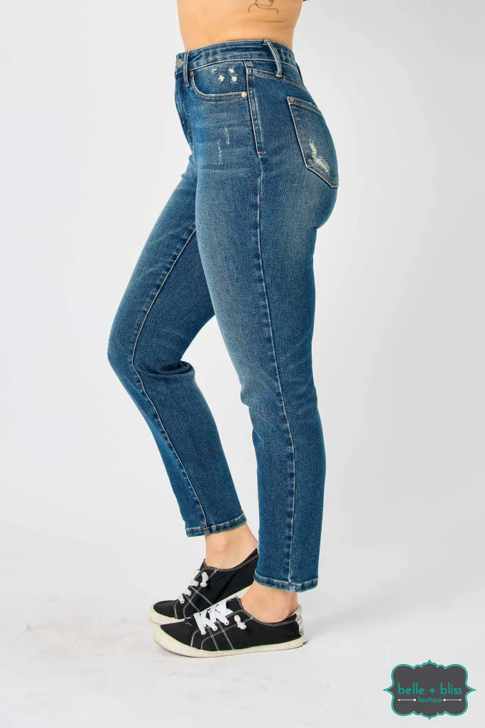 Judy Blue "Carter" High Rise Tummy Control Slim Denim - Dark Wash