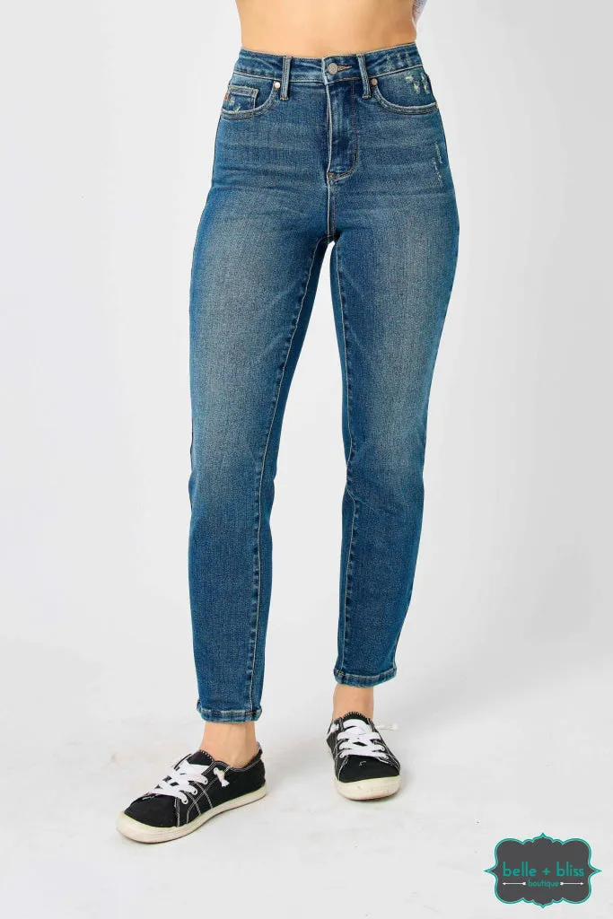 Judy Blue "Carter" High Rise Tummy Control Slim Denim - Dark Wash