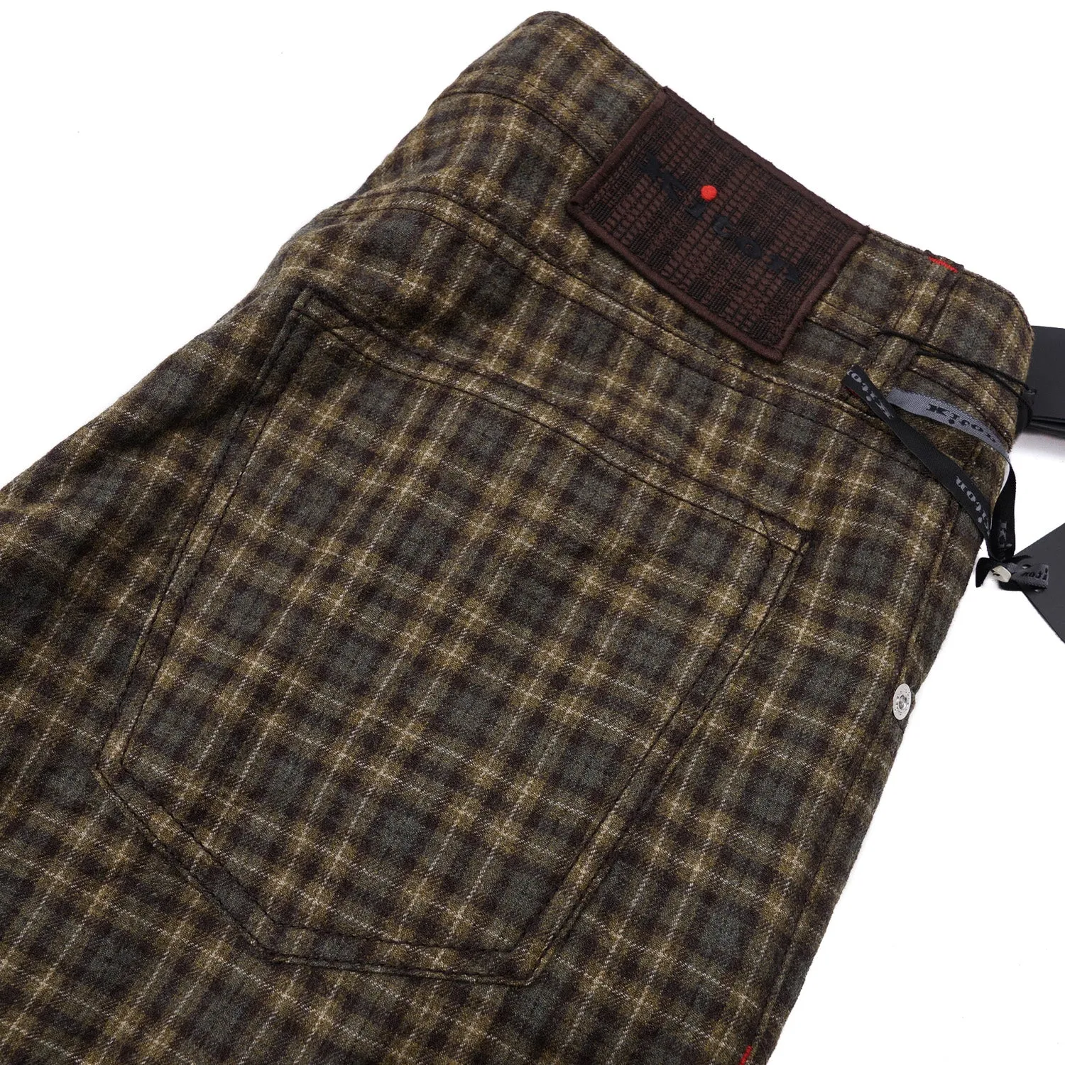 Kiton Slim Fit Five-Pocket Flannel Wool Pants