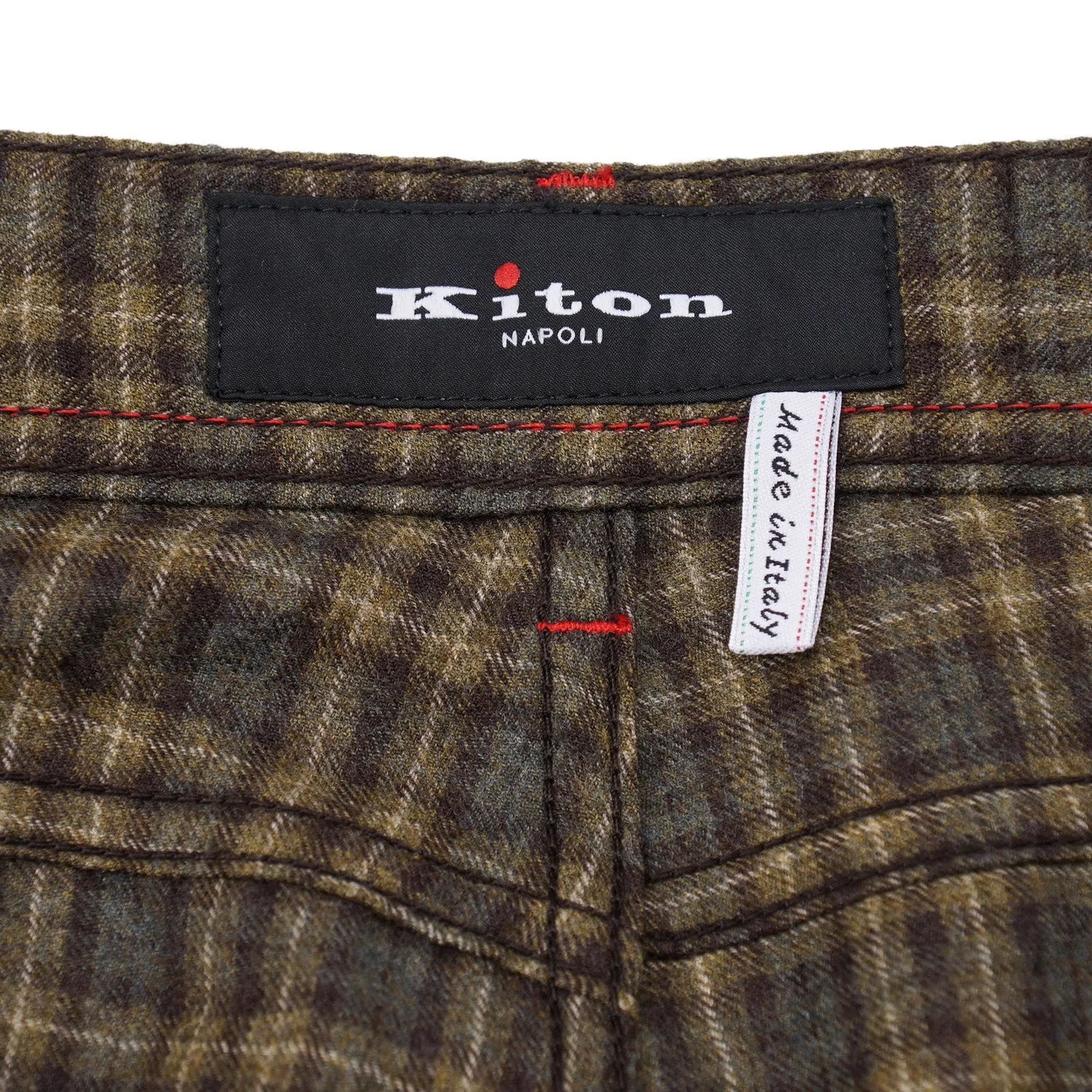 Kiton Slim Fit Five-Pocket Flannel Wool Pants