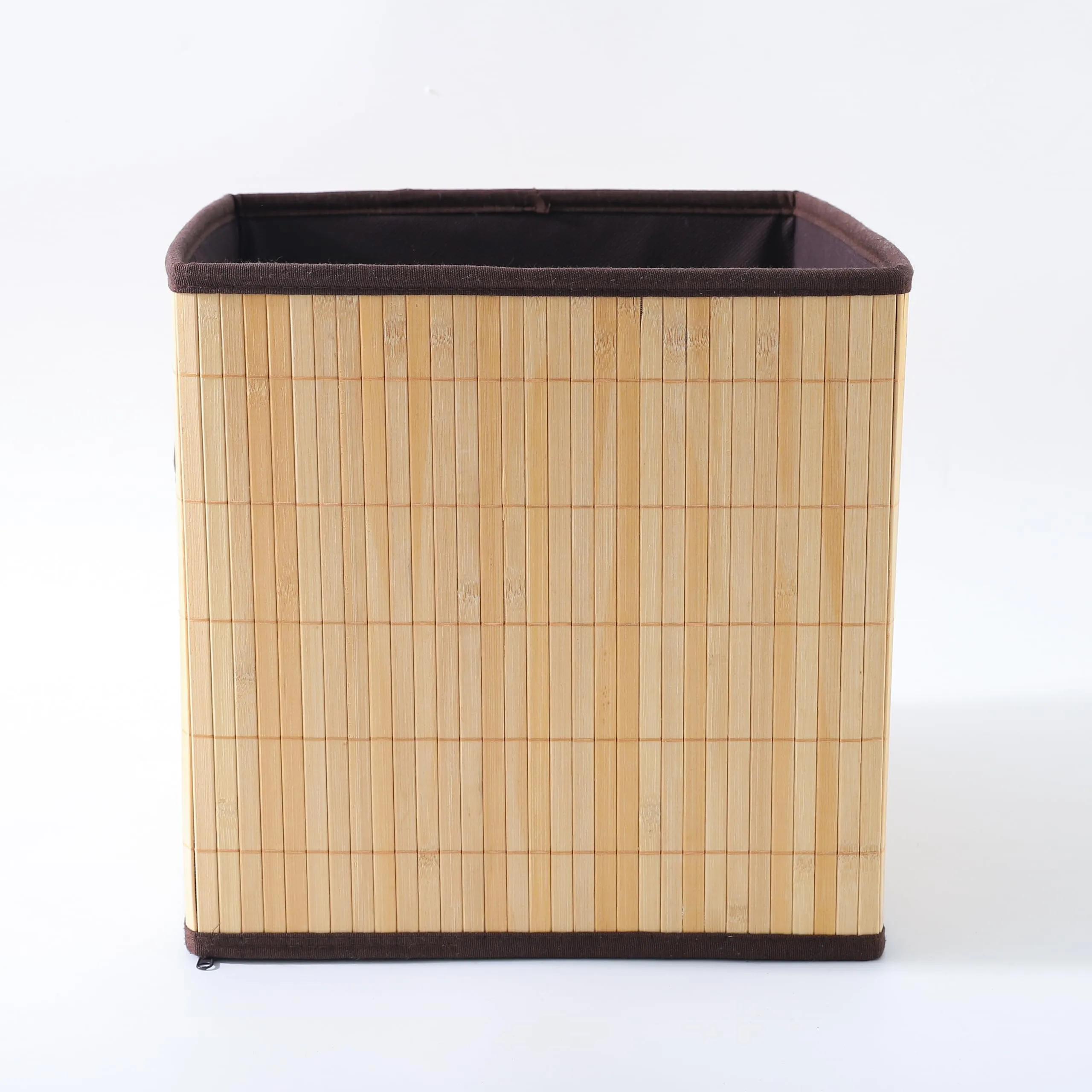 Kuber Industries Storage Basket | Bamboo Cloth Storage Basket |Storage Basket for Clothes-Toys | Natural Bamboo Cube Storage Basket | Foldable & Durable | SPYLH997 | 30 LTR | Brown