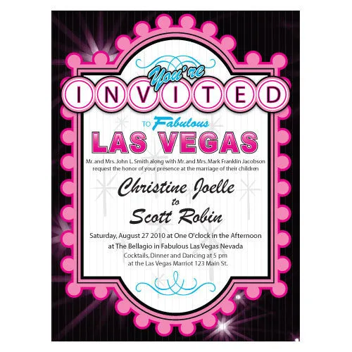 Las Vegas Invitation Dark Pink