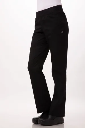 Lightweight Slim Women's Chef Pants Black