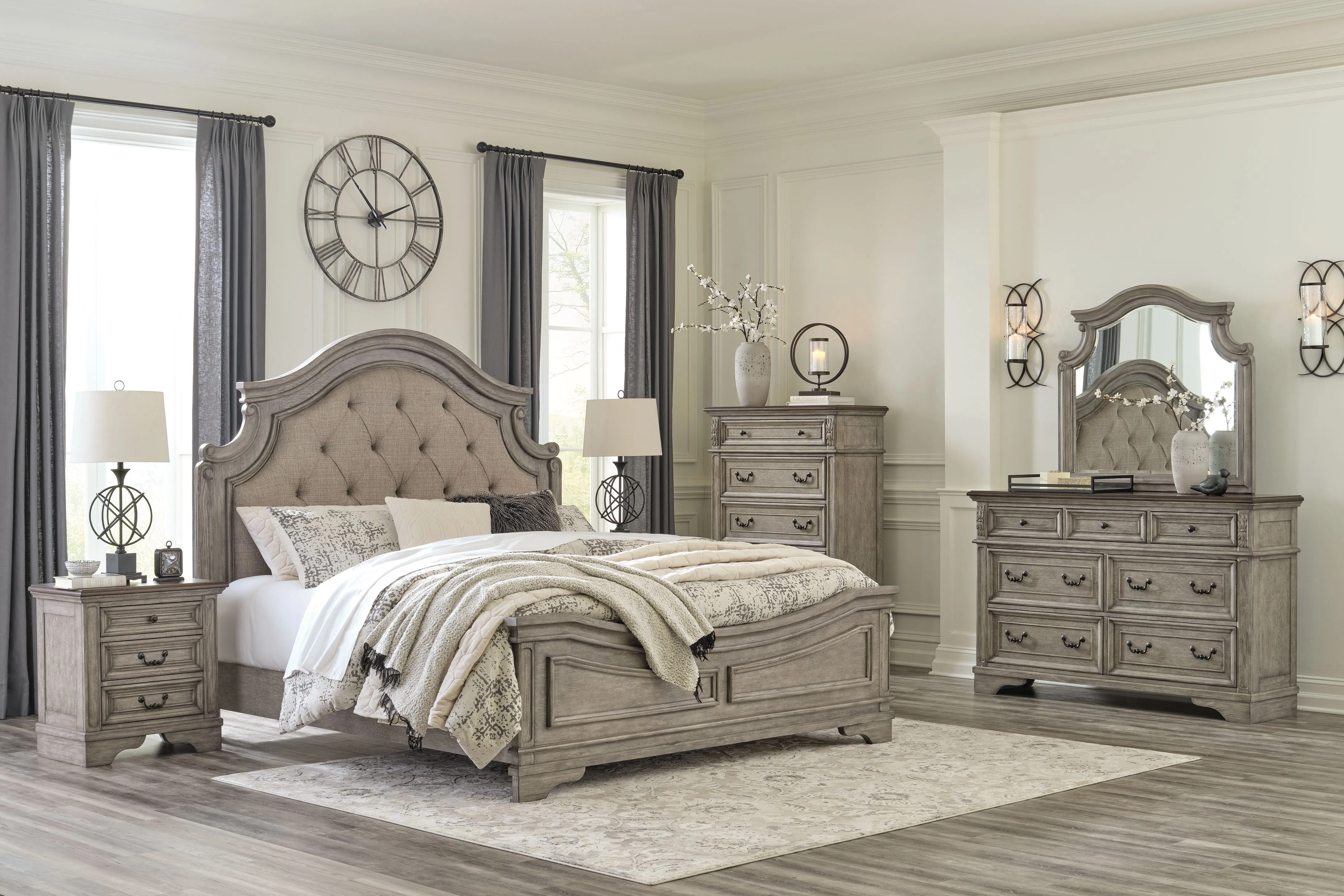 Lodenbay - Antique Gray - Dresser, Mirror