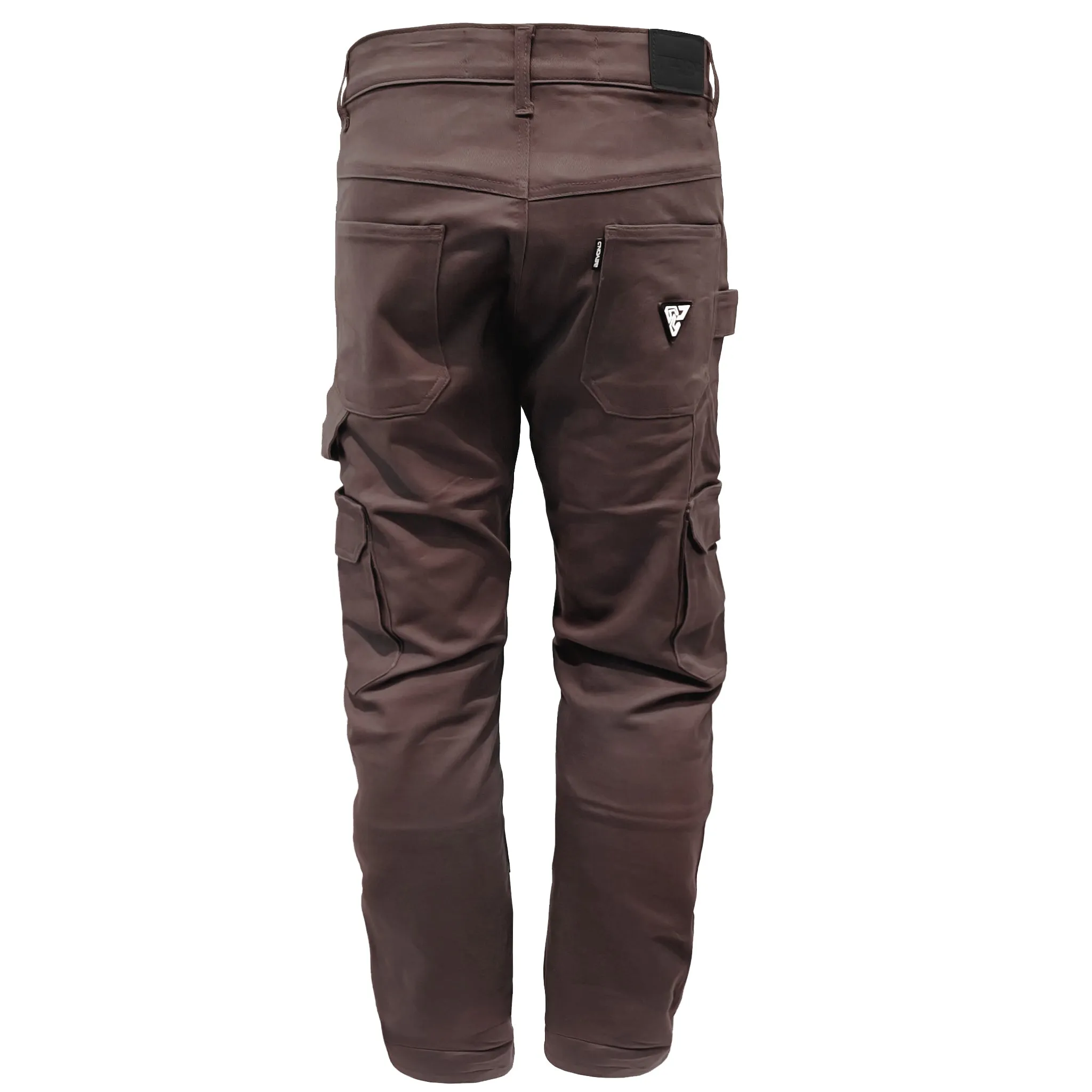 Loose Fit Cargo Pants - Dark Coffee with Pads