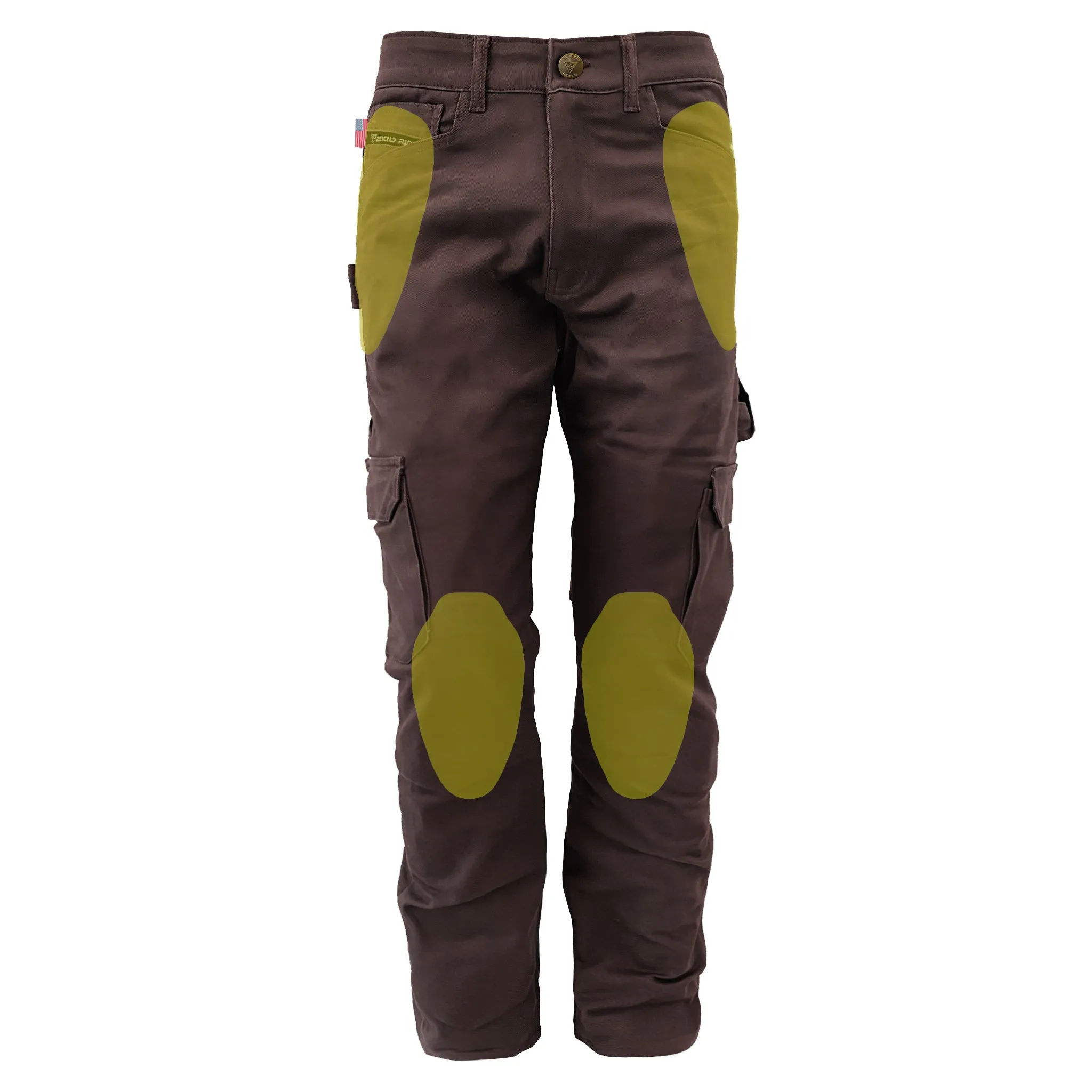 Loose Fit Cargo Pants - Dark Coffee with Pads