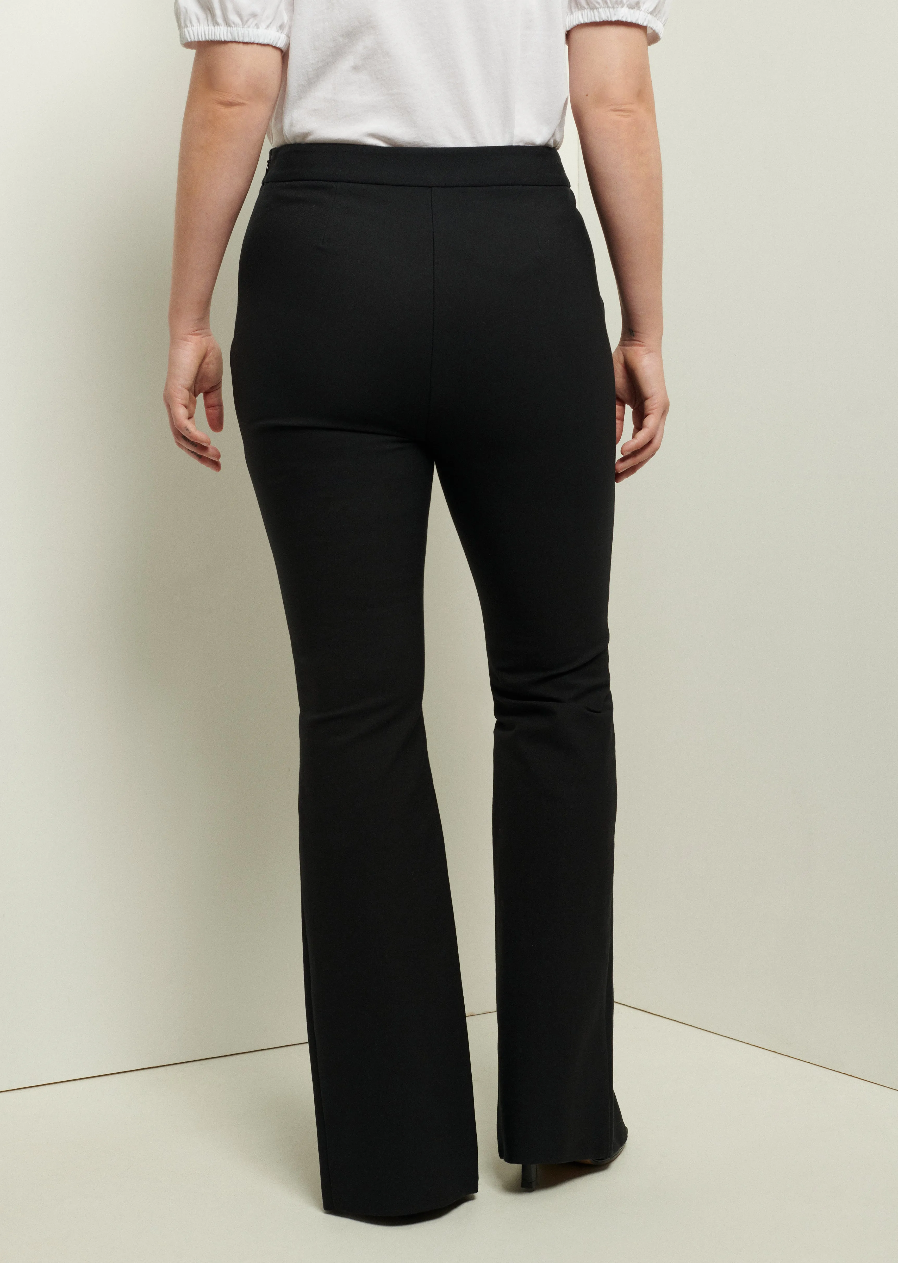 Lucia Front Slit Trousers - Black