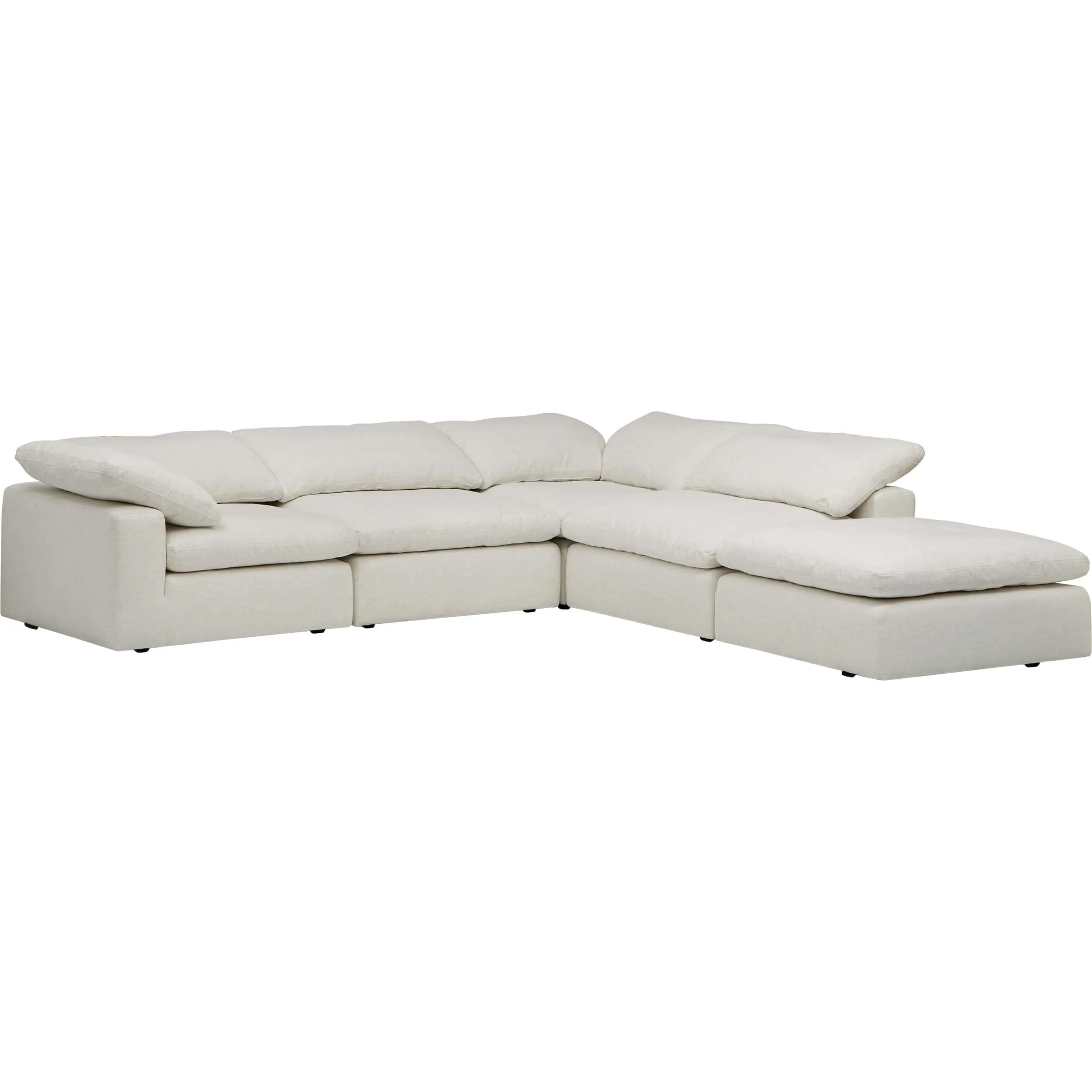 Mateo 5 Piece Modular Sectional w/Ottoman, Nomad Snow