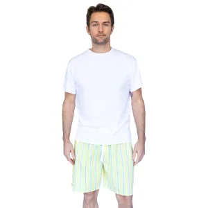 Men's Andy Cohen Yellow   Green Stripe Sleep Shorts