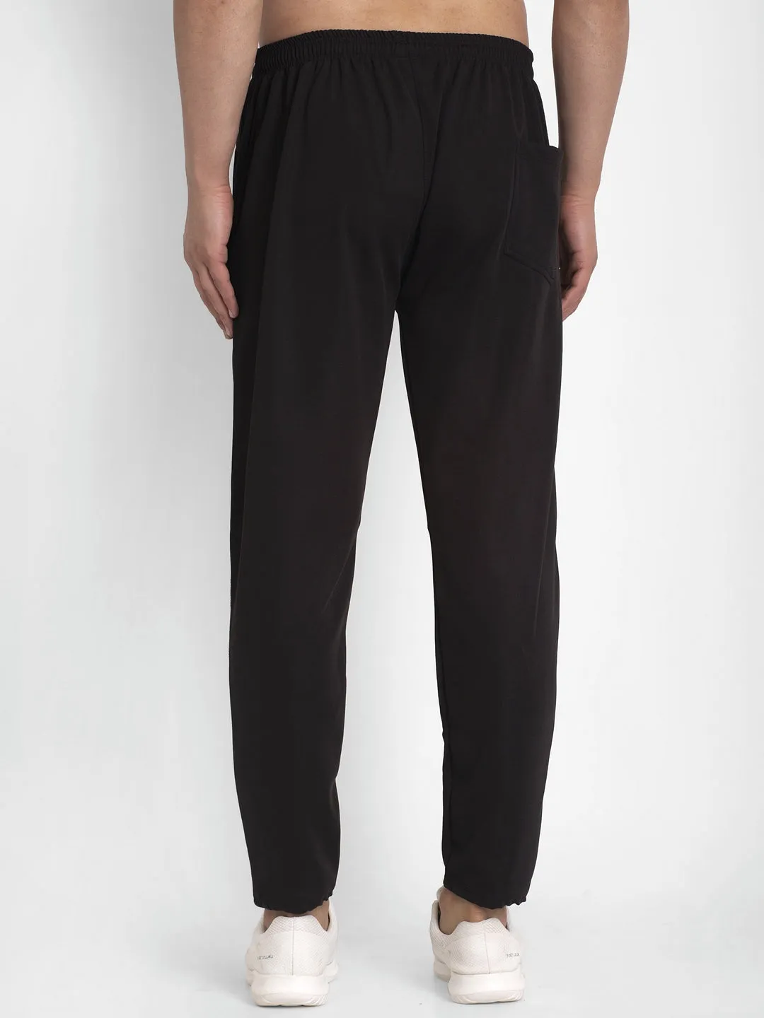 Men's Black Solid Track Pants ( JOG 014Black ) - Jainish