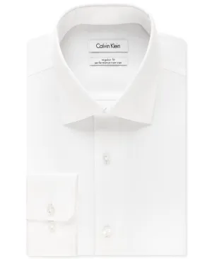 Men's calvin klein steel classic-fit non-iron performance herringbone collar classic shirt Calvin Klein ,  white