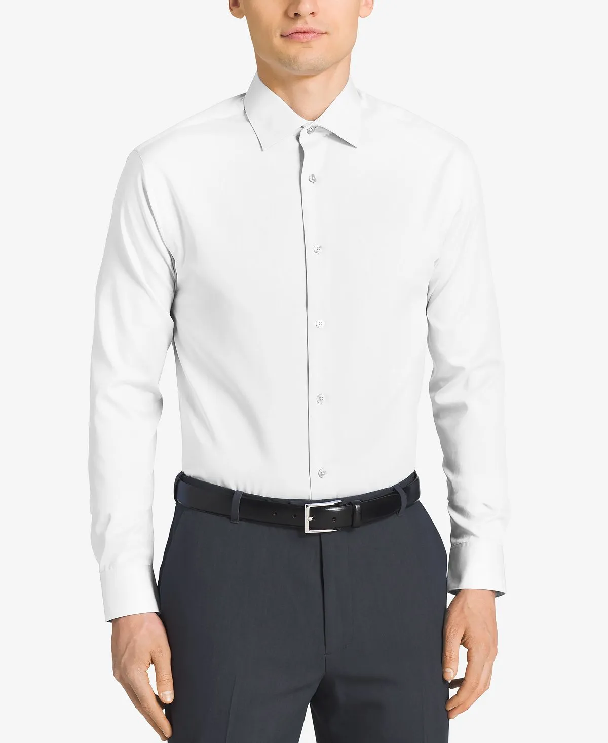 Men's calvin klein steel classic-fit non-iron performance herringbone collar classic shirt Calvin Klein ,  white