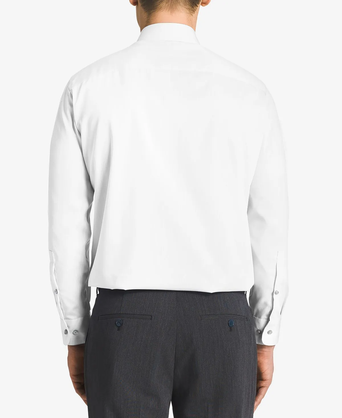 Men's calvin klein steel classic-fit non-iron performance herringbone collar classic shirt Calvin Klein ,  white