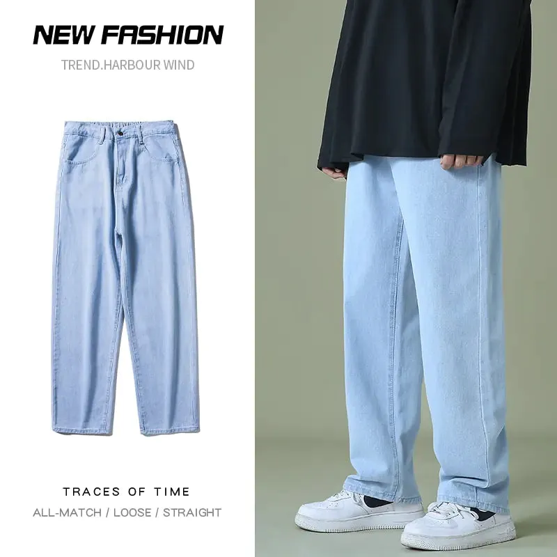 Men's Denim Wide-Leg Pants