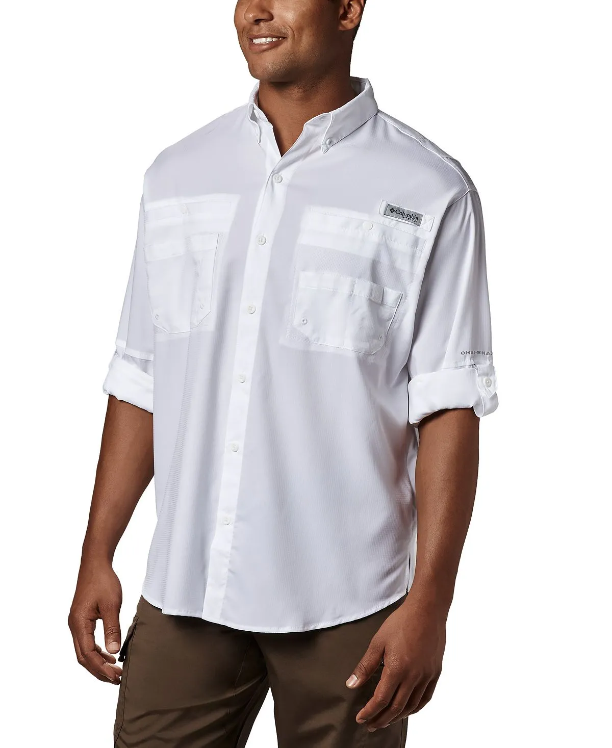 Men's long sleeve shirt pfg tamiami ii Columbia, white