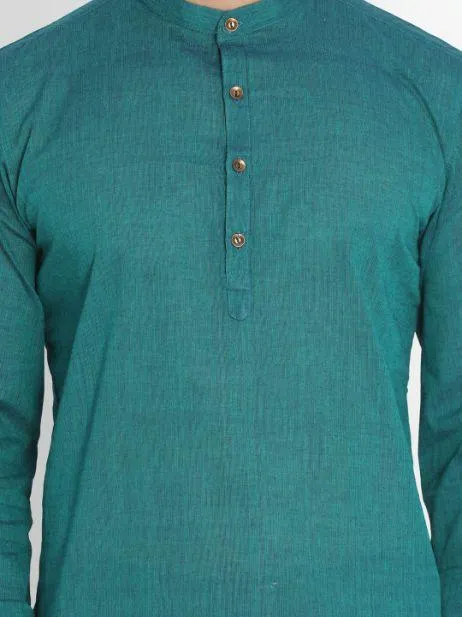 Men's Pure Cotton Green color Kurta for Men's - Vastramay