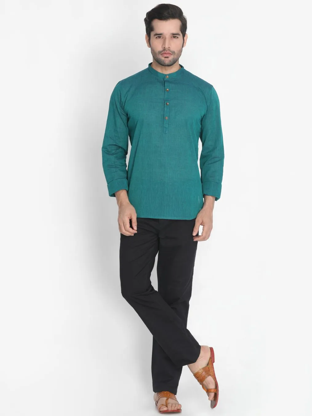 Men's Pure Cotton Green color Kurta for Men's - Vastramay