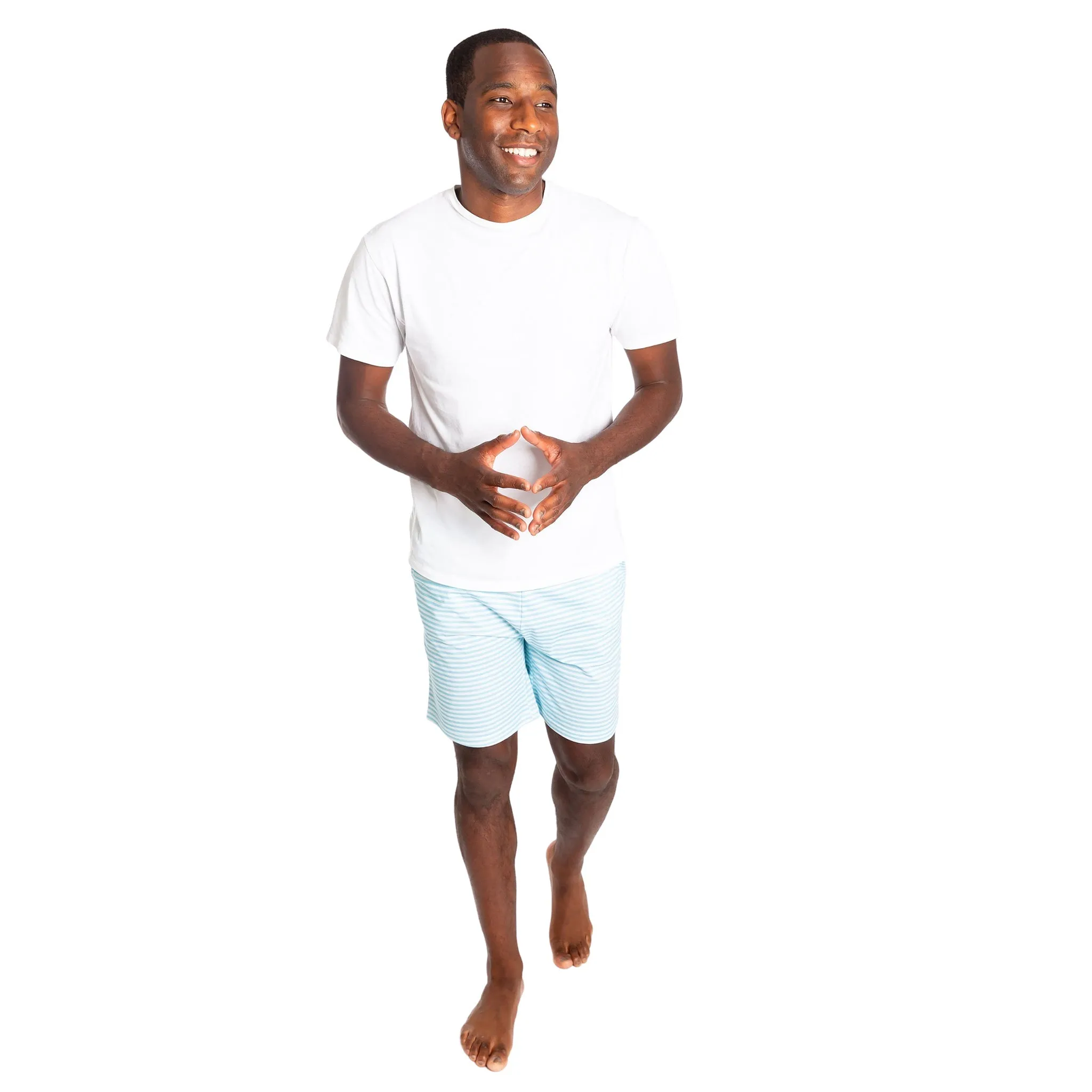 Men's Sky Blue Jersey Sleep Shorts