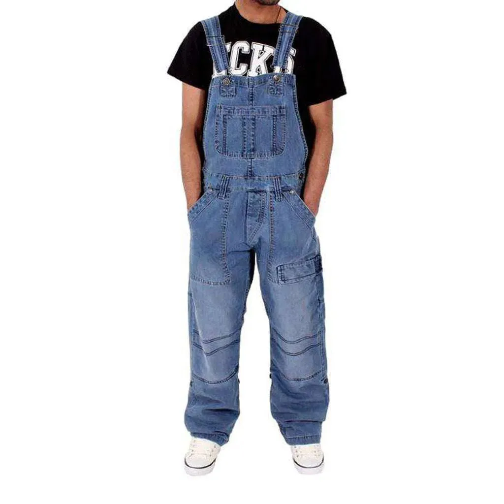 Men's stonewashed jean overall